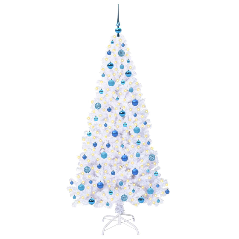 Load image into Gallery viewer, Vidaxl kunstkerstboom met 300 led wit 180 cm pvc en staal
