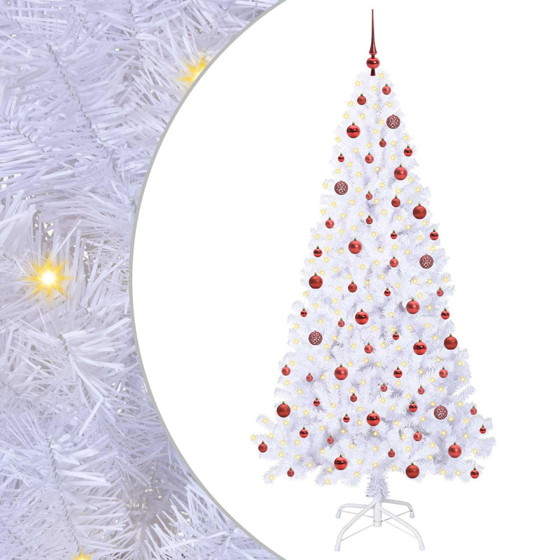 Load image into Gallery viewer, Vidaxl kunstkerstboom met 300 led wit 210 cm pvc en staal
