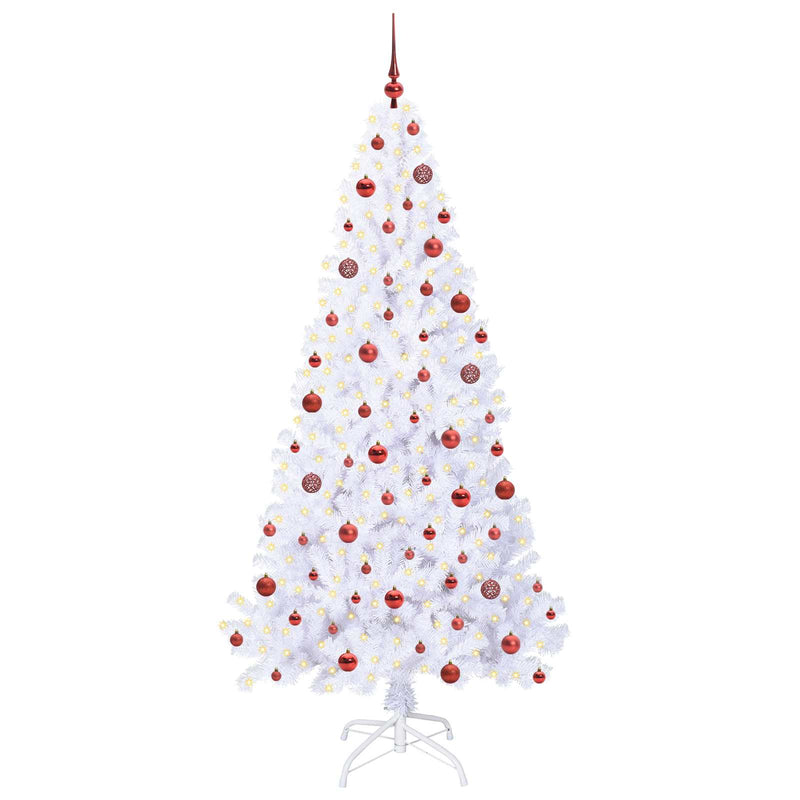 Load image into Gallery viewer, Vidaxl kunstkerstboom met 300 led wit 210 cm pvc en staal

