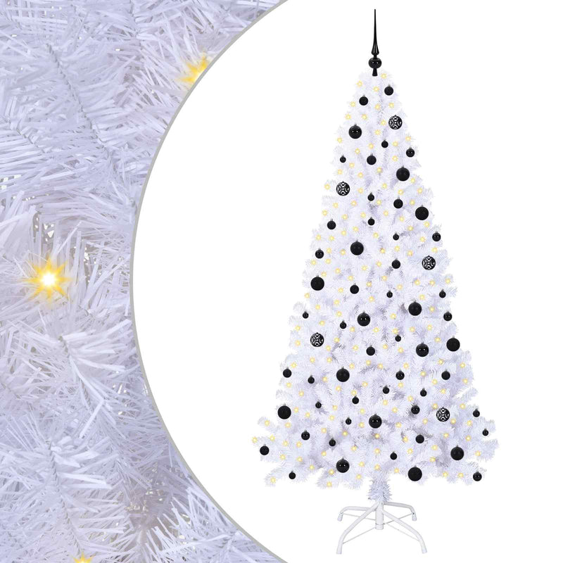 Load image into Gallery viewer, Vidaxl kunstkerstboom met 300 led wit 210 cm pvc en staal
