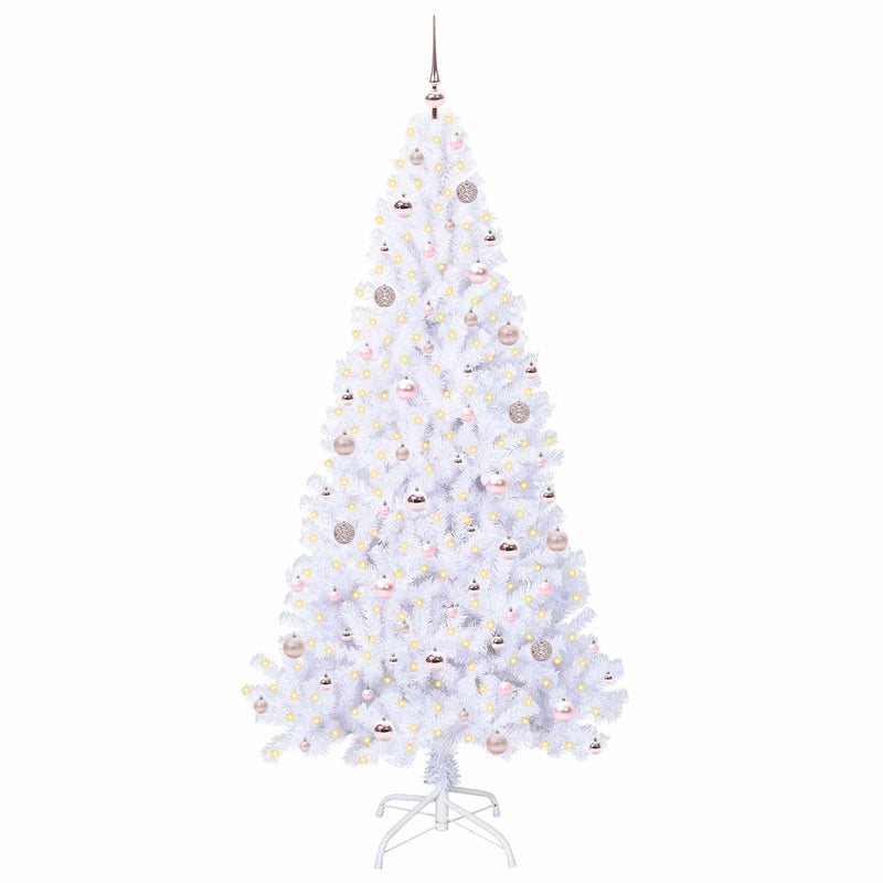 Load image into Gallery viewer, Vidaxl kunstkerstboom met 300 led wit 210 cm pvc en staal
