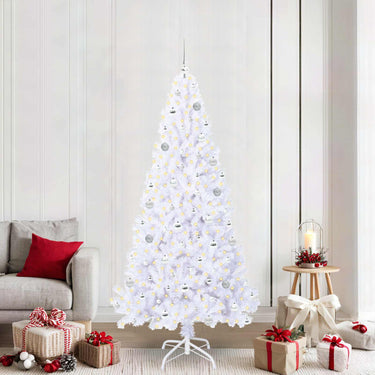 Vidaxl kunstkerstboom met 300 led wit 210 cm pvc en staal