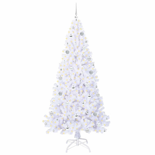 Vidaxl kunstkerstboom met 300 led wit 210 cm pvc en staal