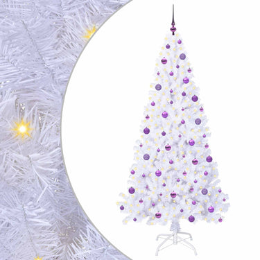 Vidaxl kunstkerstboom met 300 led wit 210 cm pvc en staal