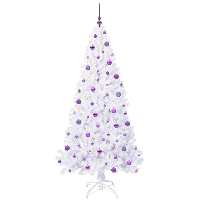 Load image into Gallery viewer, Vidaxl kunstkerstboom met 300 led wit 210 cm pvc en staal
