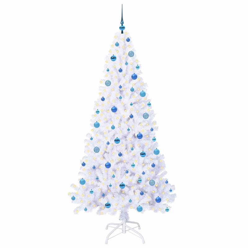 Load image into Gallery viewer, Vidaxl kunstkerstboom met 300 led wit 210 cm pvc en staal
