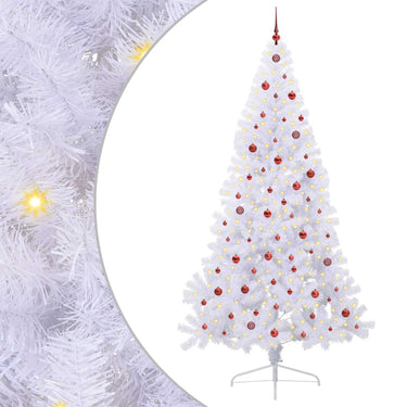 Vidaxl kunstkerstboom met 300 led wit 240 cm pvc en staal