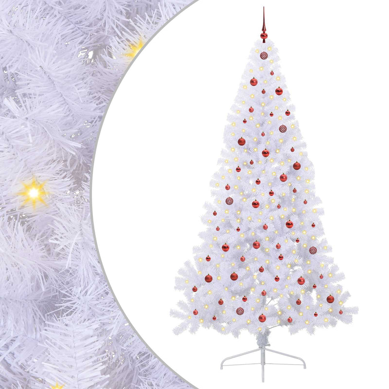 Load image into Gallery viewer, Vidaxl kunstkerstboom met 300 led wit 240 cm pvc en staal
