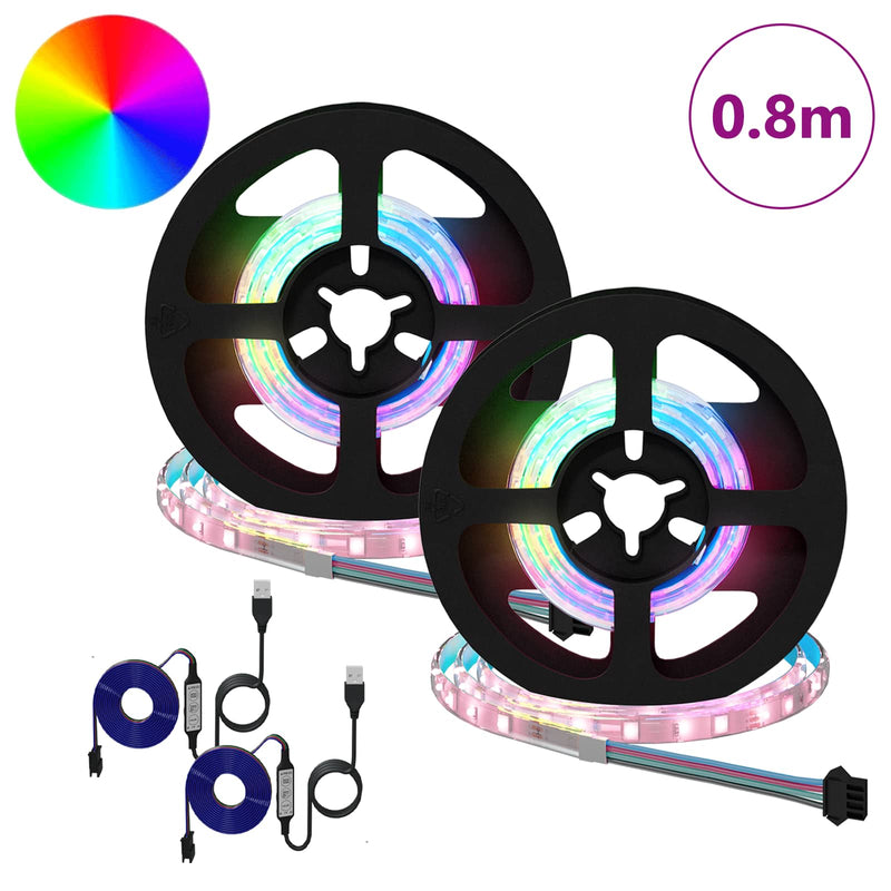 Load image into Gallery viewer, Vidaxl led-strip 2 pcs zwart en transparant 400 mm koper en kunststof
