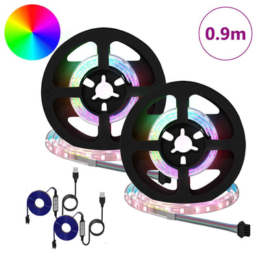 Vidaxl led-strip 2 pcs zwart en transparant 450 mm koper en kunststof