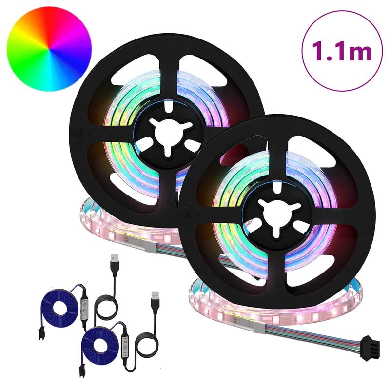 Load image into Gallery viewer, Vidaxl led-strip 2 pcs zwart en transparant 550 mm koper en kunststof

