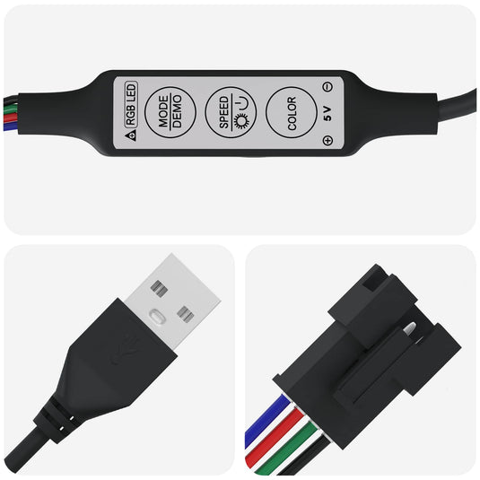 Vidaxl led-strip 2 pcs zwart en transparant 1300 mm koper en kunststof