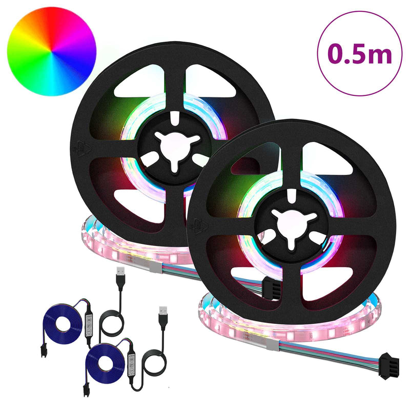 Load image into Gallery viewer, Vidaxl led-strip 2 pcs zwart en transparant 250 mm koper en kunststof
