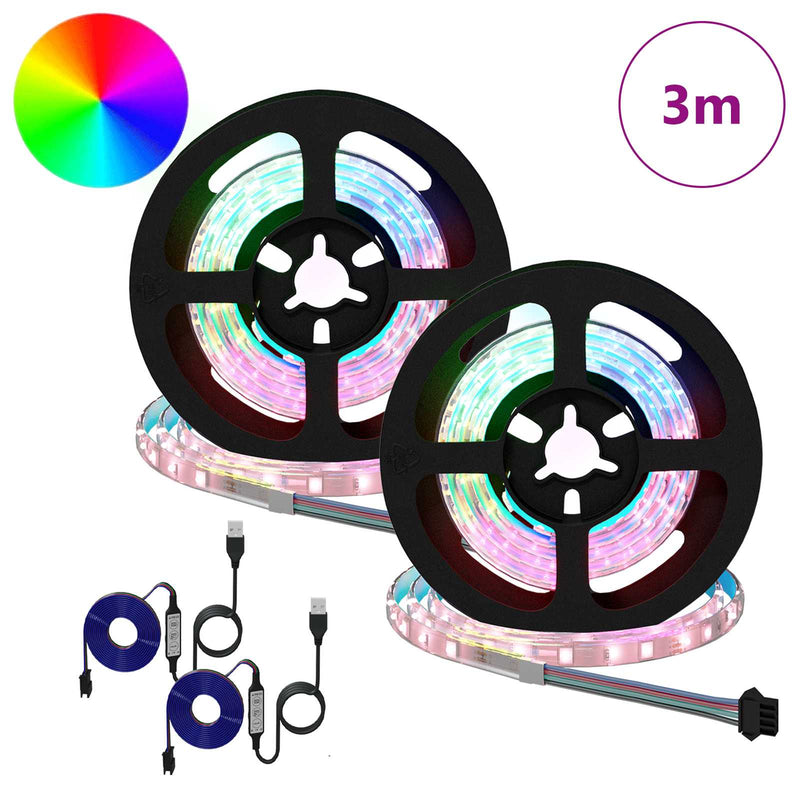 Load image into Gallery viewer, Vidaxl led-strip 2 pcs zwart en transparant 750 mm koper en kunststof
