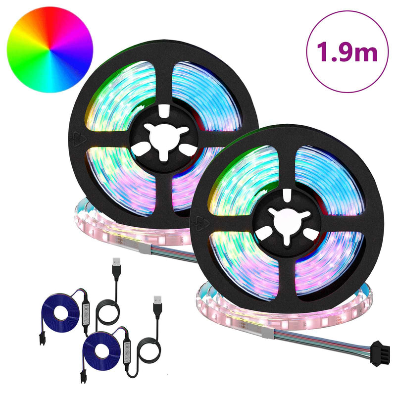 Load image into Gallery viewer, Vidaxl led-strip 2 pcs zwart en transparant 950 mm koper en kunststof
