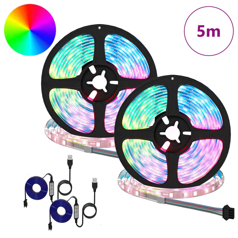 Load image into Gallery viewer, Vidaxl led-strip 2 pcs zwart en transparant 2500 mm koper en kunststof
