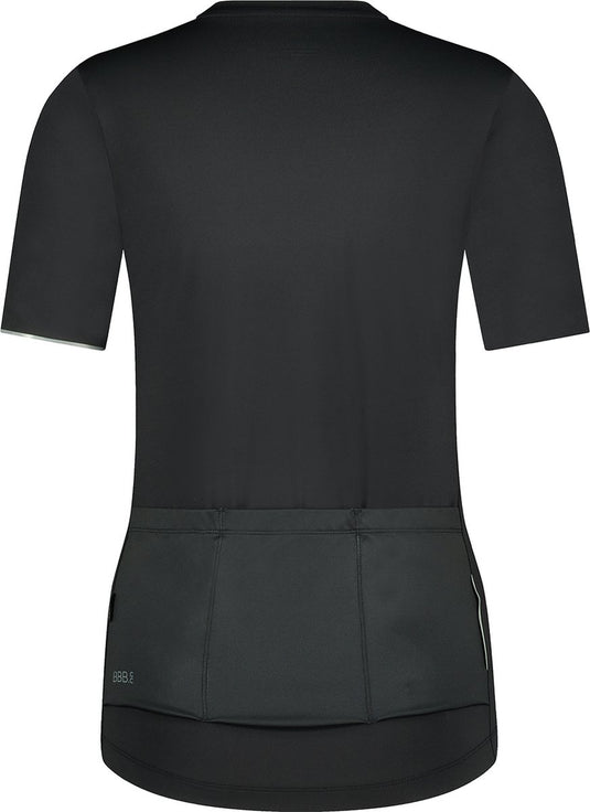 Bbb cycling donnaessence fietsshirt dames korte mouw - 15-25 °c - ademend mtb en wielrenshirt met 3 achterzakken - zwart