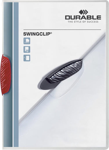 Durable klemmap swingclip, a4, pp, met clip, rood