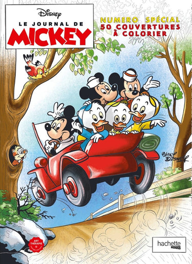 Hachette heroes disney le journal de mickey - numero special 50 couvertures a colorier - kleuren voor volwassenen -