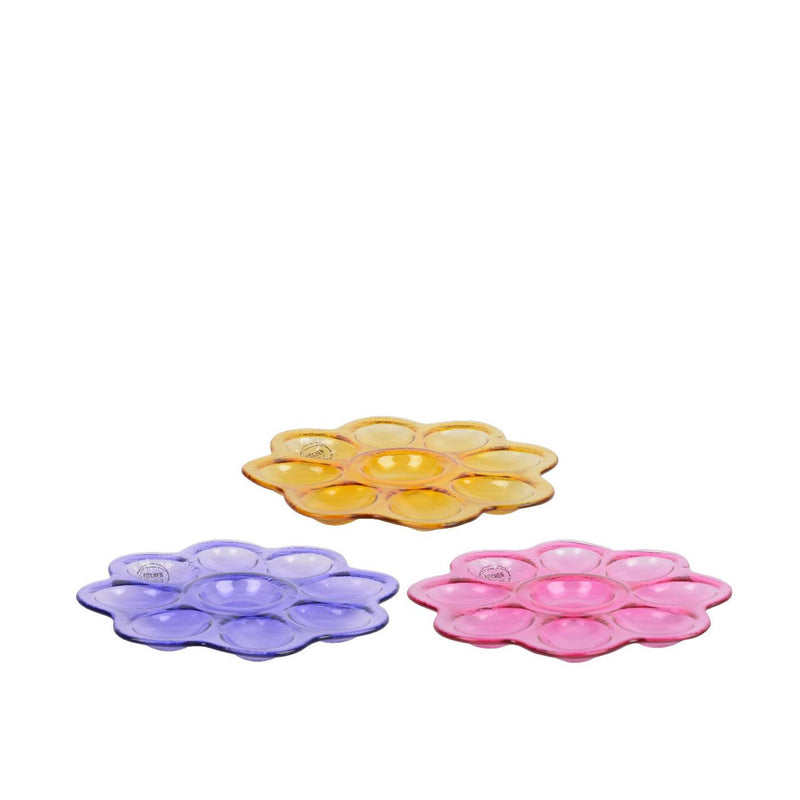 Afbeelding laden in galerijviewer, Decoris bord bloem glas 3 assorti ã˜20,7xh2cm
