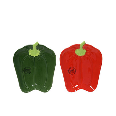 Decoris bord paprika dolomiet 16x13x2cm 2 assorti