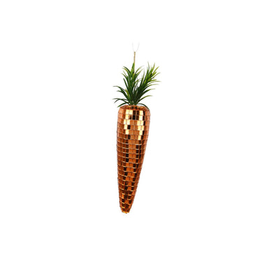 Decoris hangdecoratie wortel disco foam oranje set van 4 stuks 2,5x2,5x13cm