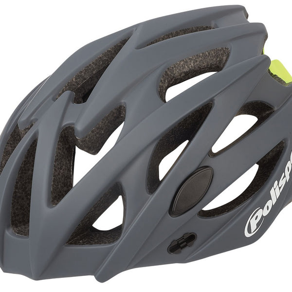 polisport twig bicycle helmet l 58-61cm grey/fluo yellow