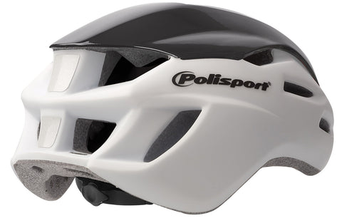 polissport helmet aero road matt white/gloss black/yellow m 55-58cm