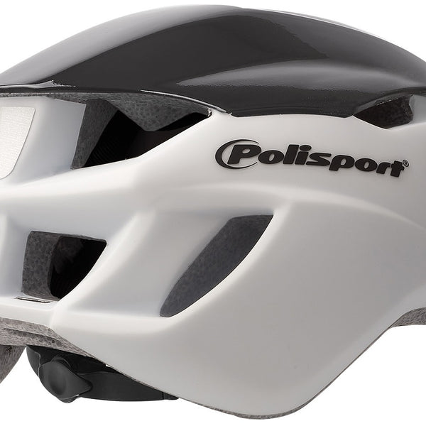 polissport helmet aero road matt white/gloss black/yellow m 55-58cm