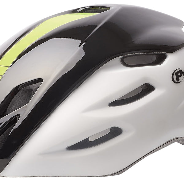 polissport helmet aero road matt white/gloss black/yellow m 55-58cm