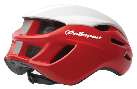 polissport helmet aero road matt red/gloss white/black m 55-58cm