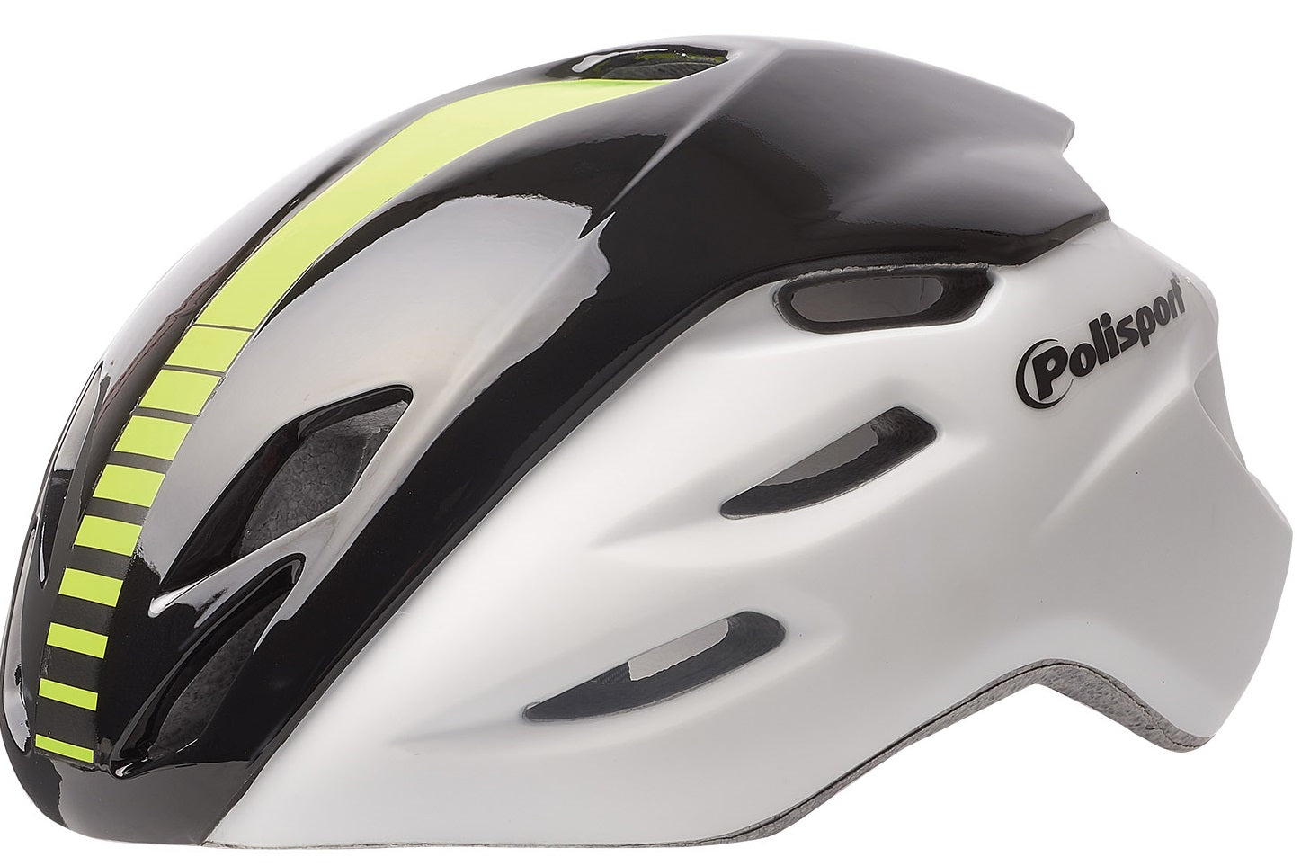 polissport helmet aero road matt white/gloss black/yellow l 58-61cm