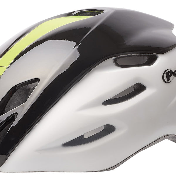 polissport helmet aero road matt white/gloss black/yellow l 58-61cm