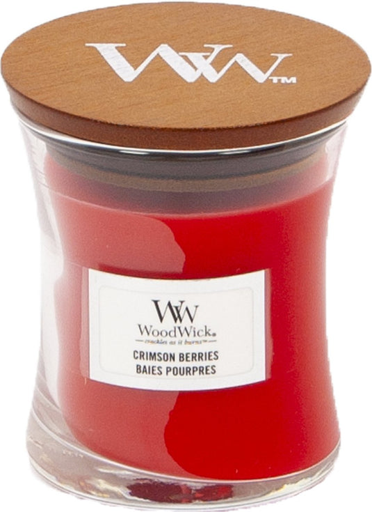 Woodwick geurkaars mini candle - crimson berries - 20 branduren - 85gr - 8 cm ø 7 cm