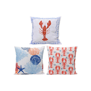 Decoris buitenkussen polyester 45x45x3cm 3 assorti