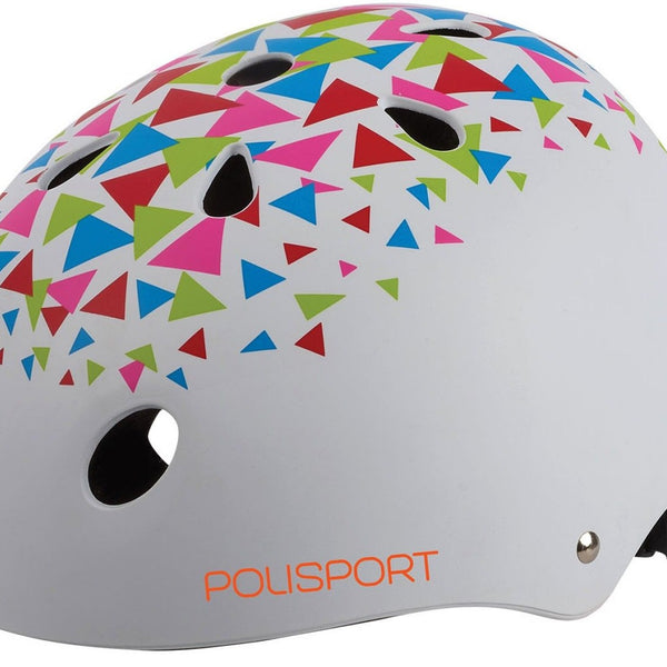 Polisport urban radical cycling helmet s 53-55cm triangles white/orange