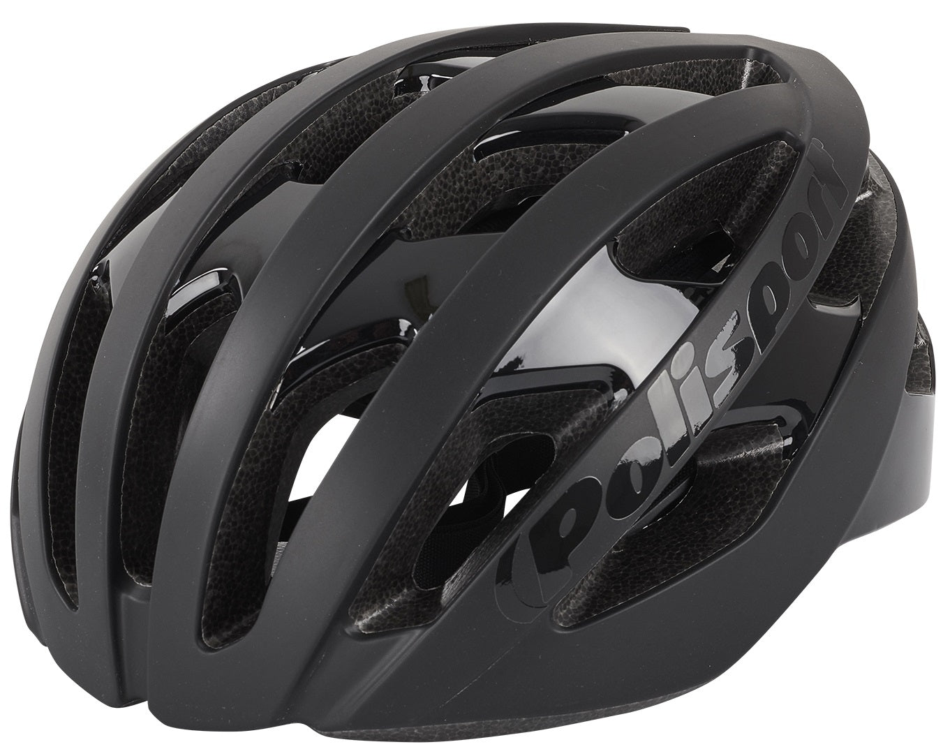 polisport light pro bicycle helmet l 58-62cm matt black/black