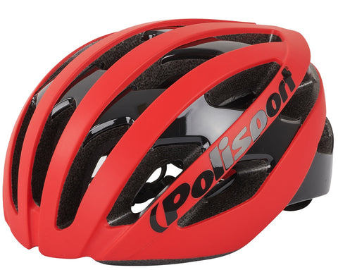 polisport light pro bicycle helmet l 58-62cm matt red/black