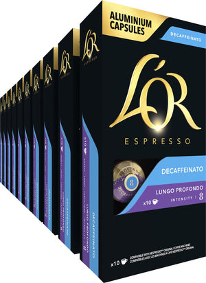 L'or espresso decaffeinato lungo profondo koffiecups - intensiteit 08 12 - 10 x 10 capsules