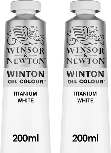 Winsor newton winton 1490699 olieverf set – titanium white – 2x 200 ml – hoogdekkende kunstenaarsverf – voor schilderkunst atelier