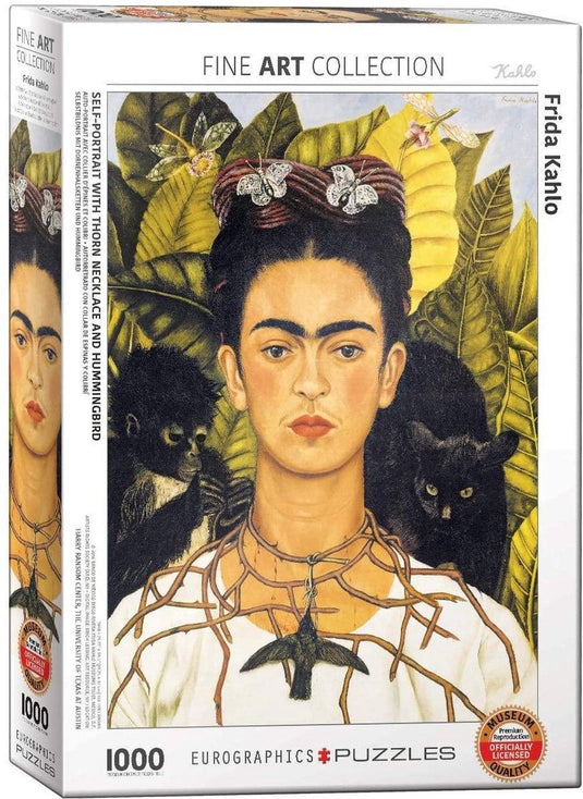 Eurographics - zelfportret met doornenketting [autorretrato con collar de espinas] - frida kahlo - 1000 stukjes 48×68cm (b×h) - fine art legpuzzel