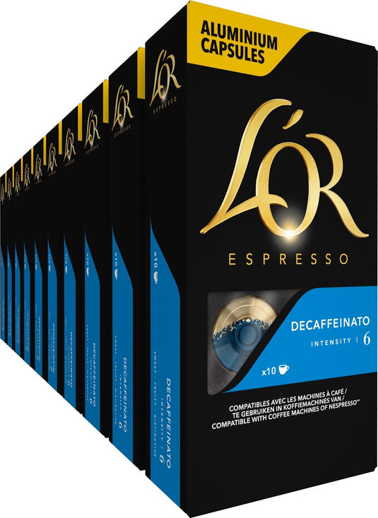 L'or espresso decaffeinato koffiecups - intensiteit 6 12 - 10 x 10 capsules