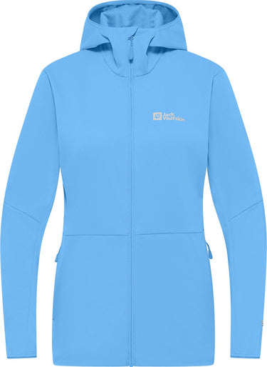 Jack wolfskin feldberg hoody mid blue softshell jas dames
