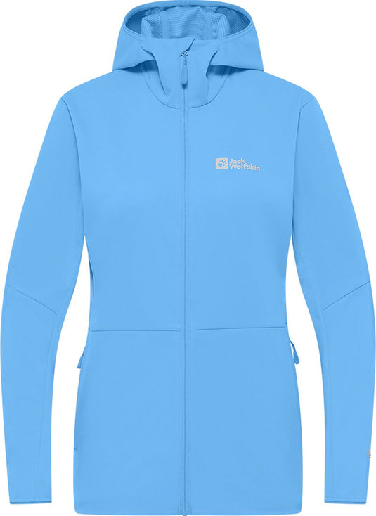 Jack wolfskin feldberg hoody mid blue softshell jas dames