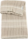 Meyco baby stripe jacquard ledikant deken - pre-washed hydrofiel - sand - 100x150cm - 1.5 tog