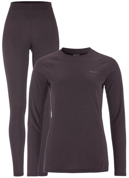 Craft thermal baselayer set w dames thermoset - dk plum
