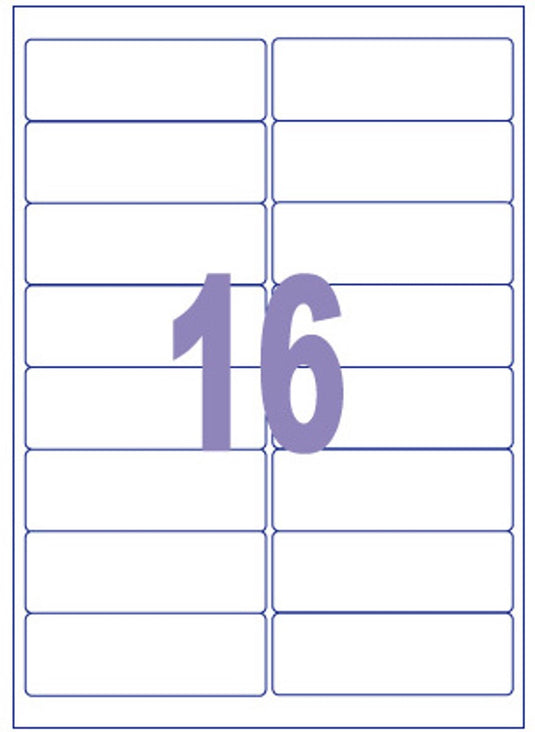 Kangaro etiket -inkjet laser kopieer - 99,1x33,9mm - 100 vel - 16 stickers per vel