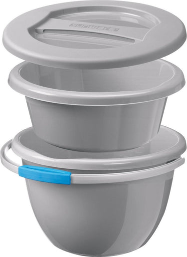 Sunware water-line emmer - schoonmaak set groot - 9l 14l - grijs