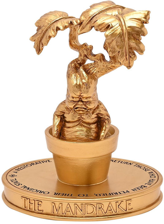 Harry potter mandrake beeld goudkleurig kunststof -