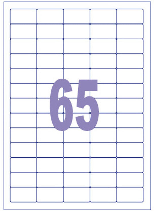 Kangaro etiket - inkjet laser kopieer - 38,1x21,2mm - 100 vel - 65 stickers per vel